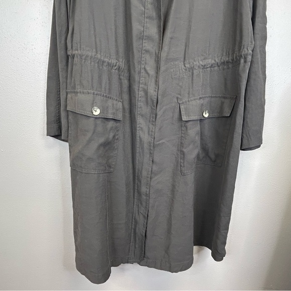 Lane Bryant 14/16 1X Green Gray Long Utility Trench Jacket Outdoor Spring Fall - Picture 9 of 12